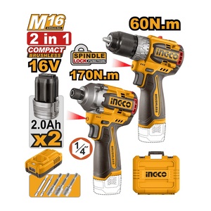 INGCO aku set 16V COSLI240968 (udarni odvijač 170NM+bušilica 60NM)