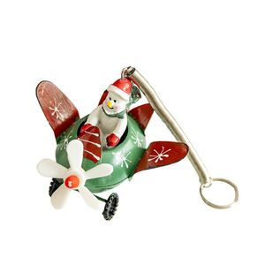 Novogodišnji ukras za jelku snesko u avionu EL zeleni