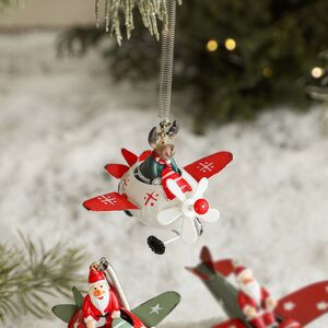 Novogodišnji ukras za jelku irvas u avionu EL beli