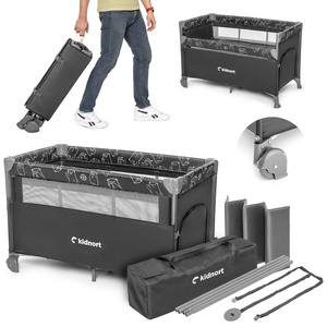 Kidnort Naste prenosivi krevetac dark grey mélange KNLOZ000006