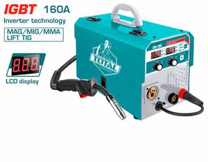 TOTAL Inverterski MAG/MIG/MMA/TIG Lift aparat za zavarivanje 160A TMGT16058