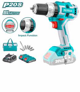 TOTAL Udarna LI-on akumulatorska bušilica TIDLI20608