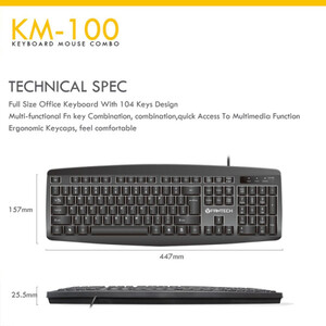 Tastatura + Mis USB Fantech GO KM-100 US crna