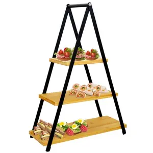 Vilde 139201 - Trospratni stalak za serviranje od bambusa – 38 × 16,5 × 53 cm