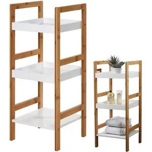Vilde 569096 -Kupatilska polica na 3 nivoa, bambus 30x30x72 cm