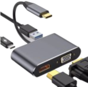 Adapter Stars Solutions USB-C na HDMI/VGA/USB/PD sivi