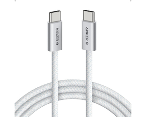 ANKER Zolo USB tip-C kabl M/M 1m, za Apple, super brzo punjenje 240W/480Mbps, pleteni, beli
