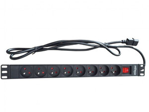 Kabl 230V razvodni PDU panel 19"/1U sa 8 utičnih mesta,1.8m C14 (PDU-8SP-1U-C14)