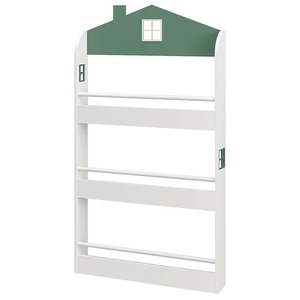 KINDER HOME Dečija polica za knjige i igračke – Kuća, 3 police, drvo