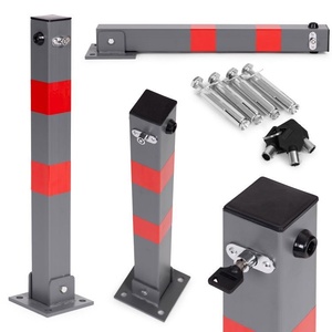 ModernHome Sklopiva Parking barijera STUB sivi 60 cm with Key and Reflective Stripes DNPL-003