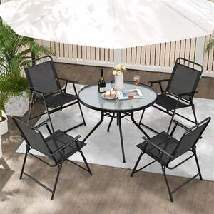 Baštenski sto + 4 stolice Crna 24-SA0124C