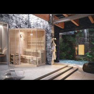 Sauna soba Nero kanadski hemlock 1800x1800x1900 za 4 osobe sa rasvetom 14732