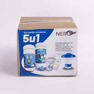 Diasa set hemije (Hlor 1kg ,Ph- 1kg,Tablete 20g 1kg , Plovak 20g , tester na listiće 10 kom) 230