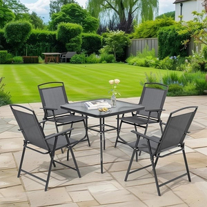 Baštenski sto + 4 stolice Crna