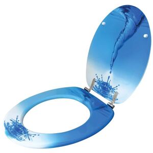 LAGUNA WC daska, lakirani medijapan, dezen WATER, Inox ša DKSK523