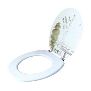 LAGUNA WC daska, lakirani medijapan, dezen POND, Inox šar DKSK656