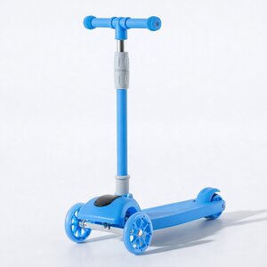Sklopivi dečiji trotinet sa svetlećim točkovima i podesivom visinom - plavi