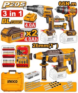 INGCO COSLI250591E aku set (hamer+buš 66nm+šauber) super