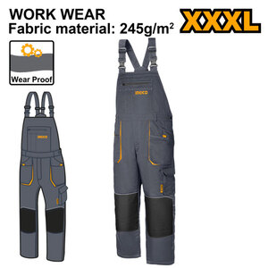 INGCO WUCT8033.XXXL radne pantalone sa tregerima vel xxxl super