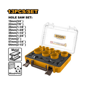 INGCO AKH0132 set kruna za metal 19-64mm 13/1 super