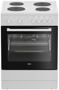 Beko električni šporet FBE66000WD, Ringle, Konvencionalna rerna, belo-crna