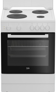 Beko električni šporet FBS66001WD, Ringle, Konvencionalna rerna, beli