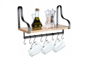 Vilde 569824 - Višenamenska kuhinjska polica sa kukama za kačenje šolja