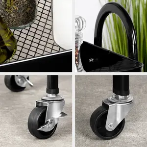 Vilde 568115 - Metalna polica sa 3 nivoa, crna , 44×31,5×78,5 cm