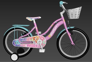 Bicikl kids visitor pearl 12" 8" v-brake  kontra 95-115cm (12") roze 1120127