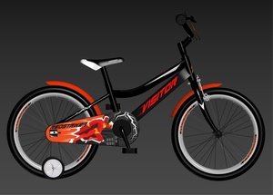 Bicikl kids visitor redstriker 12" 8" v-brake  kontra 95-115cm (12") crno crveni 1120130