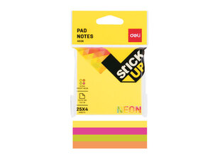 DELI STIKER BLOK NEON  76x76mm, MIX BOJE EA02602 - 25*4 LISTA