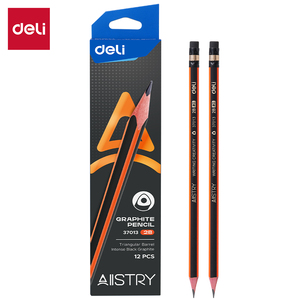 DELI GRAFITNE OLOVKE  FLUO ORANŽ - CRNE 2B sa gumicom 1/12 E37013