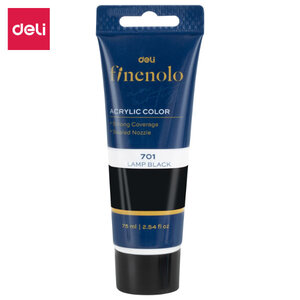 DELI AKRILNA BOJA  U TUBI CRNA 75ml EC75-BK