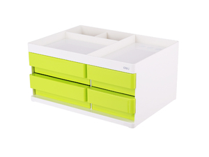 DELI STONI ORGANIZER  ABS, 4 FIOKE, 4 ODELJKA - ZELENI EZ25050