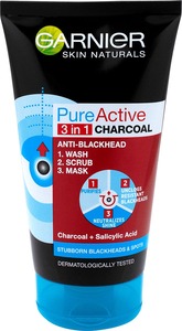 Garnier Pure Active 3u1 charcoal gel za čišćenje + piling + maska 150 ml