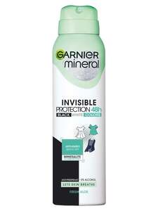 Garnier Mineral Deo Invisible Black, White & Colors Fresh Aloe Sprej 150 ml
