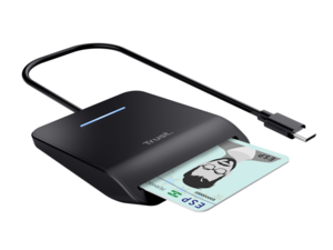 Citac kartica TRUST PRIMO USB-C DNI smart card reader/crna