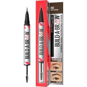 Maybelline New York Build-A-Brow 2 u 1 olovka za obrve i gel za fiksiranje 260 deep brown