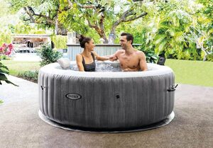 INTEX 4-PERSON GREYWOOD DELUXE ROUND BUBBLE SPA SET 28440NP