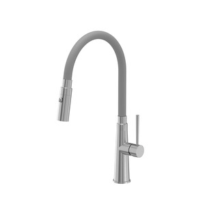 Quadron GINA slavina,čelična,pomični izliv,tuš funkcija steel/grey 3922505_BLY