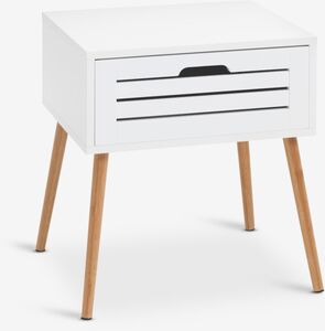 VELORA Noćni ormarić 1 draw. bamboo/bela