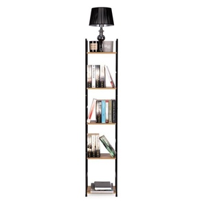 ModernHome Drvena polica sa metalnim okvirom u LOFT stilu, 5 nivoa, u boji hrasta - CWJ3024144L WO
