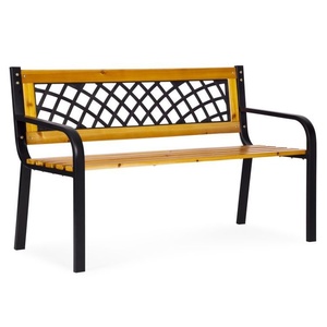 MULTIGARDEN Drvena baštenska klupa sa rešetkastim naslonom 118×52 cm - WYI-XG2090