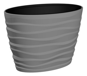 GARDINO ovalna saksija BORA 60X39Xh58cm siva