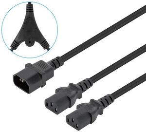 Manhattan Power Cable Y-Splitter 2 x C13 to C14, 1.8 m