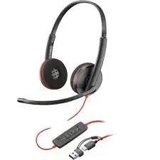 Slušalice žične HP Poly 3225 USB-C+3.5mm Plug+USB-C/A crne 8X229AA