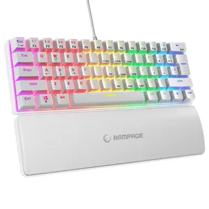 Tastatura žična gaming Rampage PLOWER K60 mehanička plavi switch bela 37254