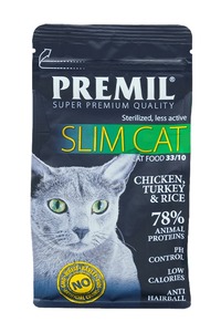 Premil suva hrana za mačke Super premium- Slim cat 1,5kg