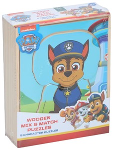 NICKELODEON Paw Patrol drvene puzzle za spajanje i kombinovanje – set od 5 slaga
