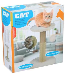PET COMFORT Stub za grebanje za mačke sa četkom za češkanje bež 40 cm